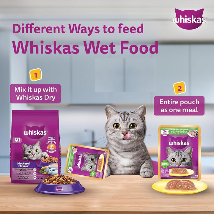 Whiskas Tuna & White Fish Flavour Adult (1+ Years) Wet Cat Food - 70g