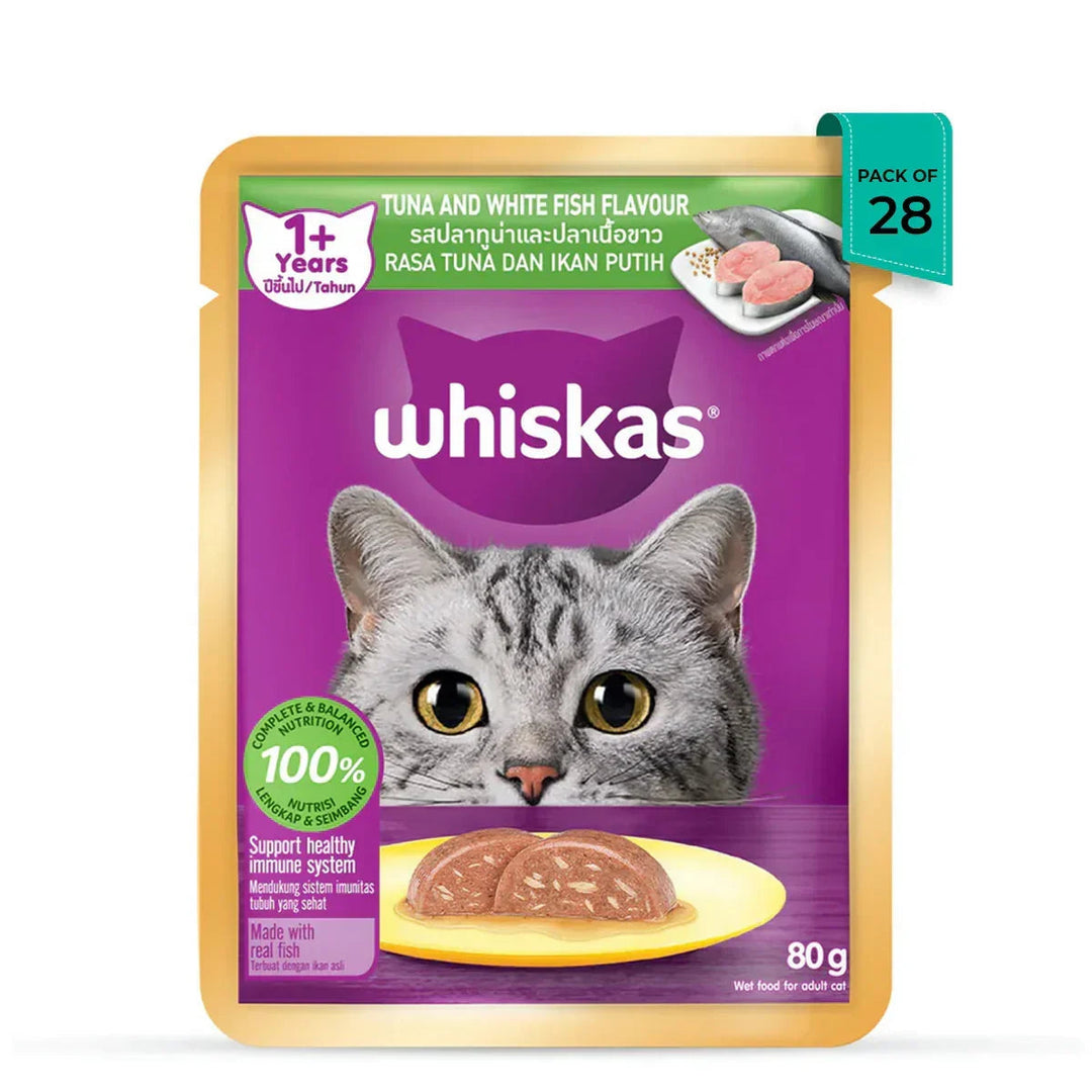 Whiskas Tuna & White Fish Flavour Adult (1+ Years) Wet Cat Food - 70g
