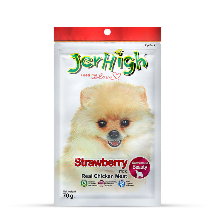 JerHigh Strawberry Dog Meaty Treat - 70g