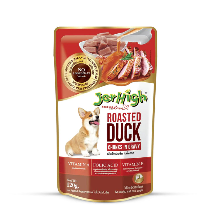 JerHigh Roasted Duck In Gravy Adult Wet Dog Food - 120g