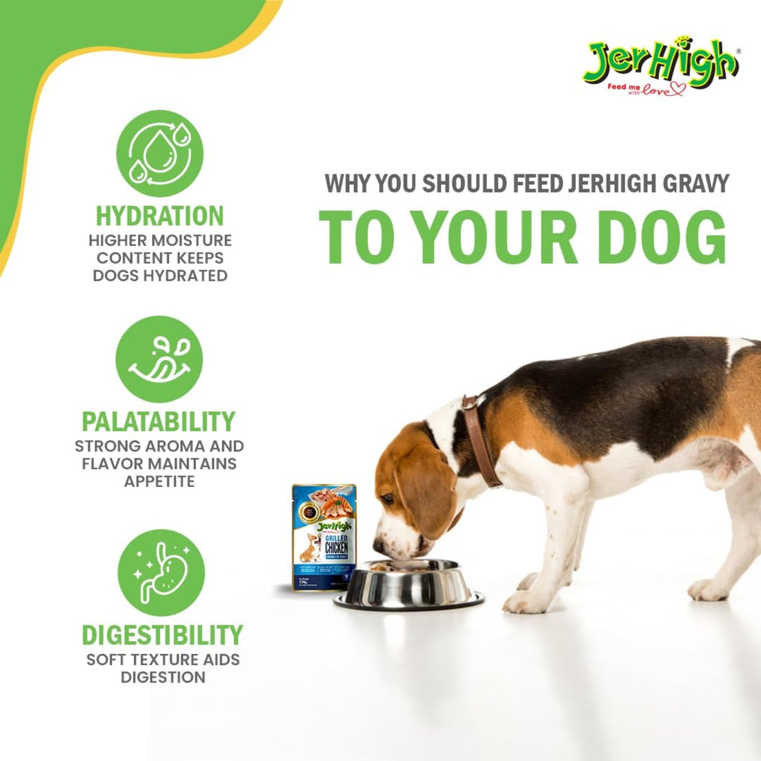 JerHigh Grilled Chicken In Gravy Adult Wet Dog Food - 120g