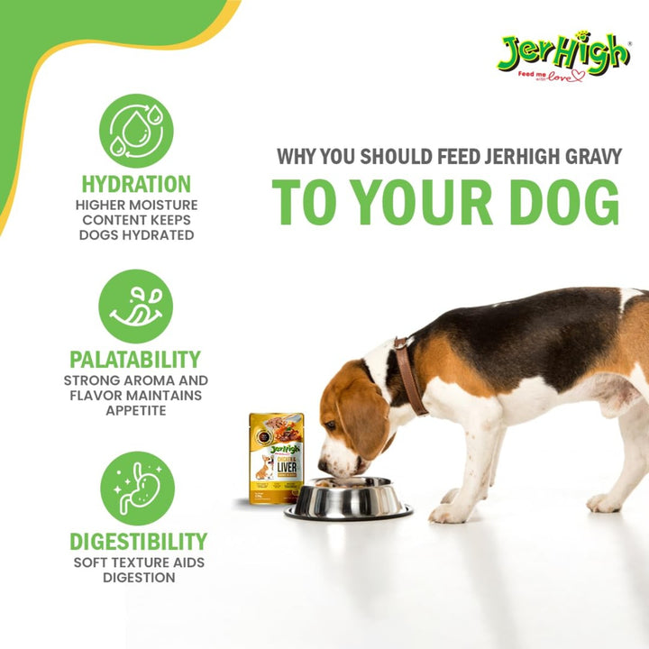 JerHigh Chicken & Liver In gravy Adult Wet Dog Food - 120g
