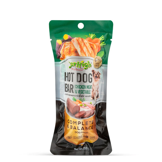JerHigh Hotdog-Bar Chicken and Vegetable Dog Meaty Treat - 150g