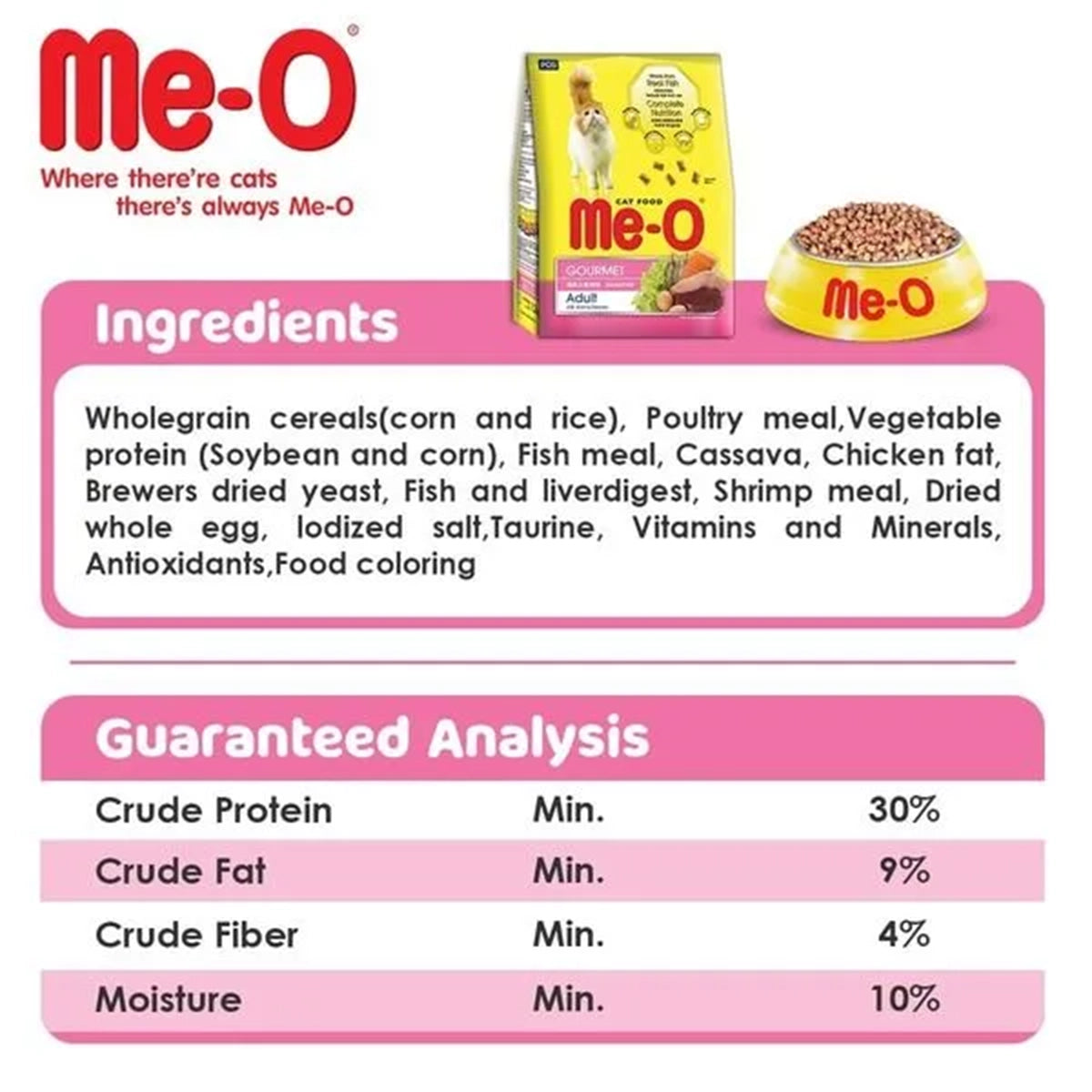 Me-O gourmet Adult Dry Cat Food - 7kg