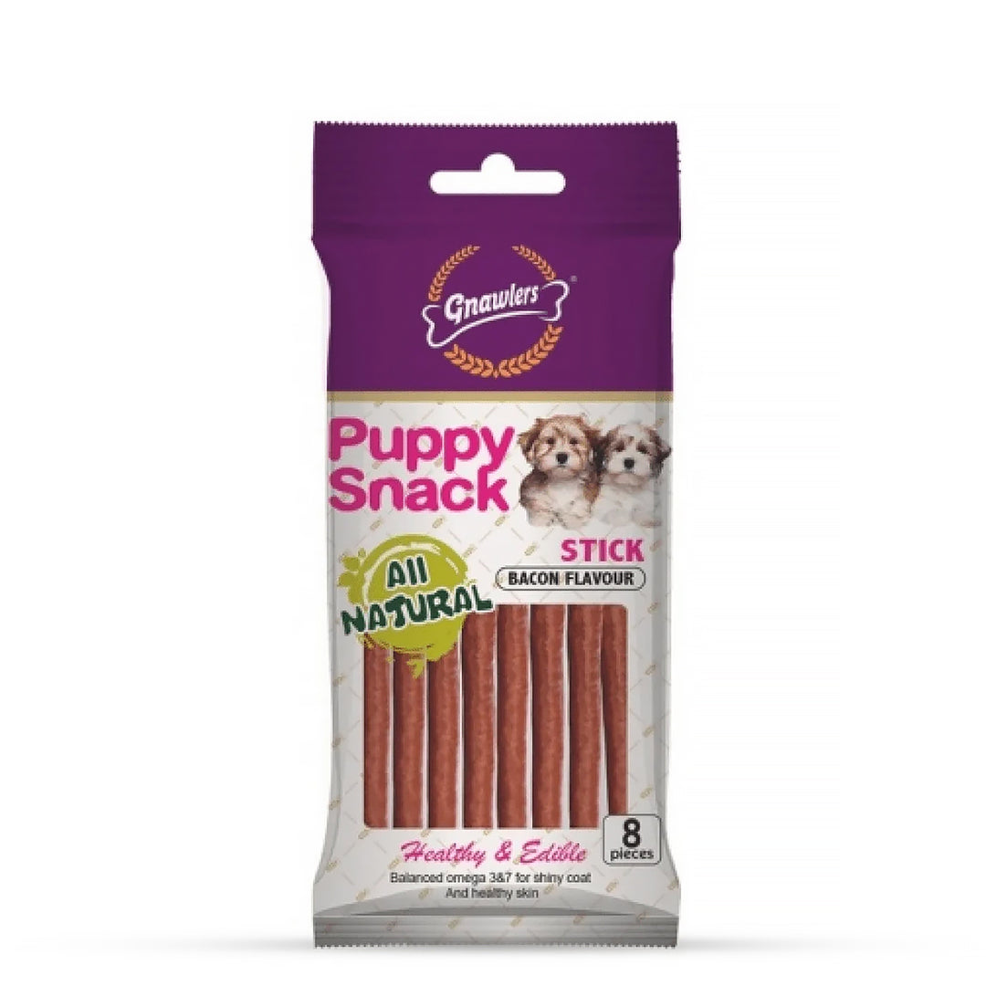 Gnawlers Puppy Snack Stick Bacon Flavor Puppy Treat - 80g