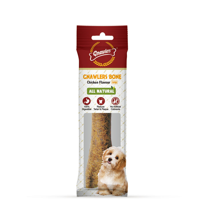 Gnawlers Bone Chicken Flavour Dog Dental Treats Large - 265g