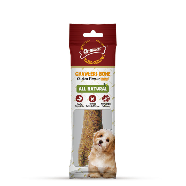 Gnawlers Bone Chicken Flavour Dog Dental Treats Medium