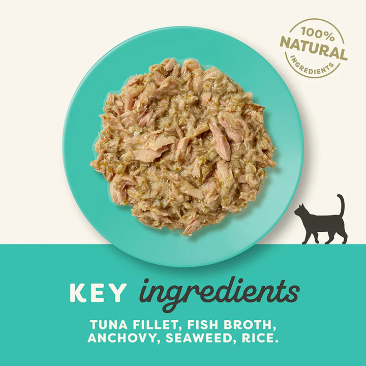 Applaws Tuna Fillet with Whole Anchovy & Seaweed Wet Cat Food - All Breeds Adult - 70g (Pack Of 12)