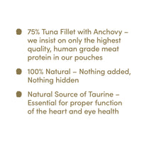 Applaws Tuna Fillet with Whole Anchovy & Seaweed Wet Cat Food - All Breeds Adult - 70g (Pack Of 12)