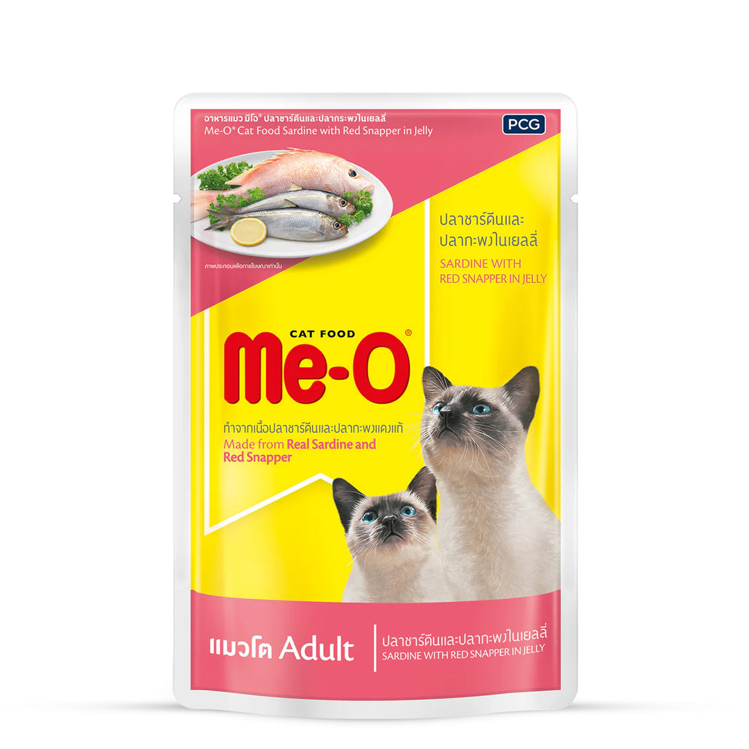 Me-O Sardine with Red Snapper in Jelly Wet Cat Food - All Breed Adult - 80g - Zigly