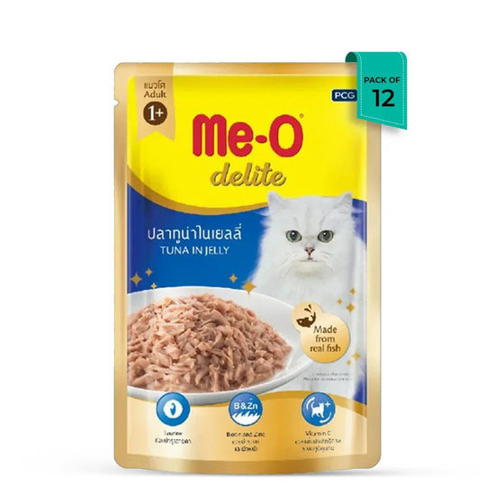 Me-O Delite Tuna in Jelly Wet Cat Food - All Breed Adult - (70g x 12 Pouches) - Zigly