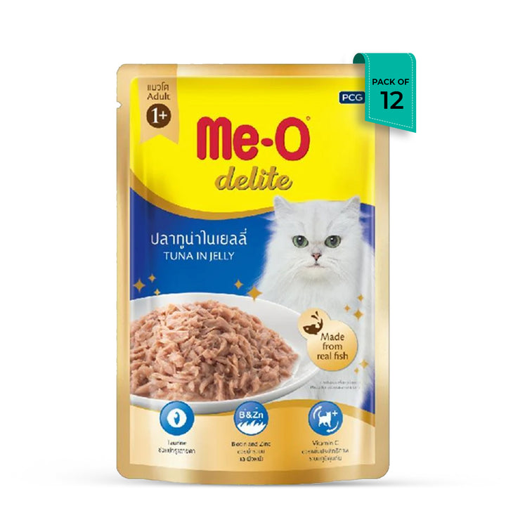 Me-O Delite Tuna in Jelly Wet Cat Food - All Breed Adult - (70g x 12 Pouches)