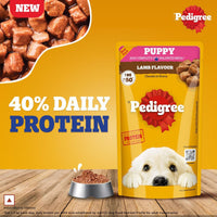 Pedigree Lamb Flavour Chunks in Gravy Puppy Wet Dog Food - 130g