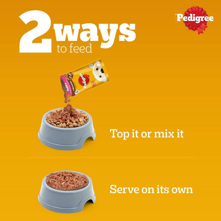 Pedigree Lamb Flavour Chunks in Gravy Puppy Wet Dog Food - 130g