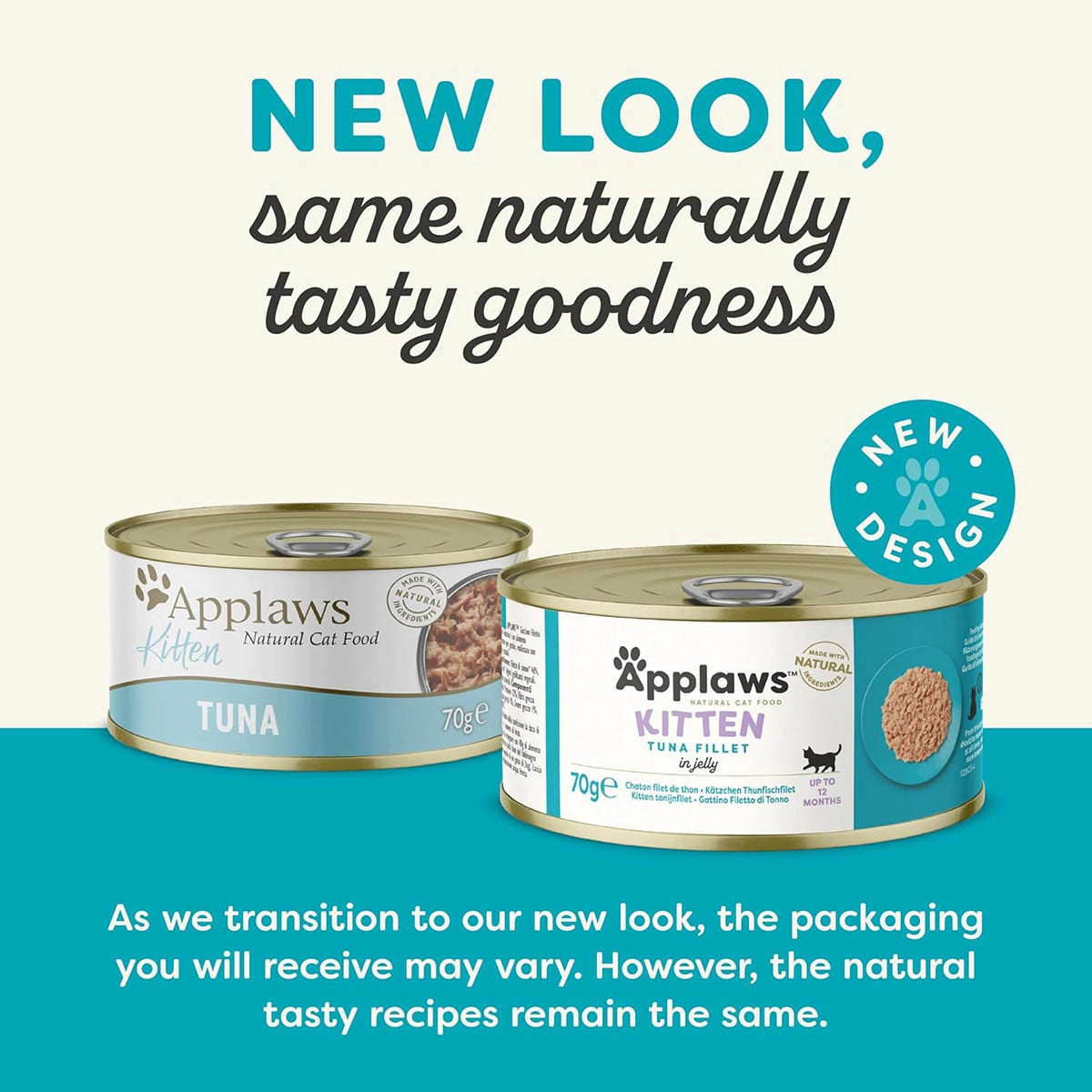 Applaws Wet Cat Food for Kittens - Tuna in Jelly (70g x 12 Cans)