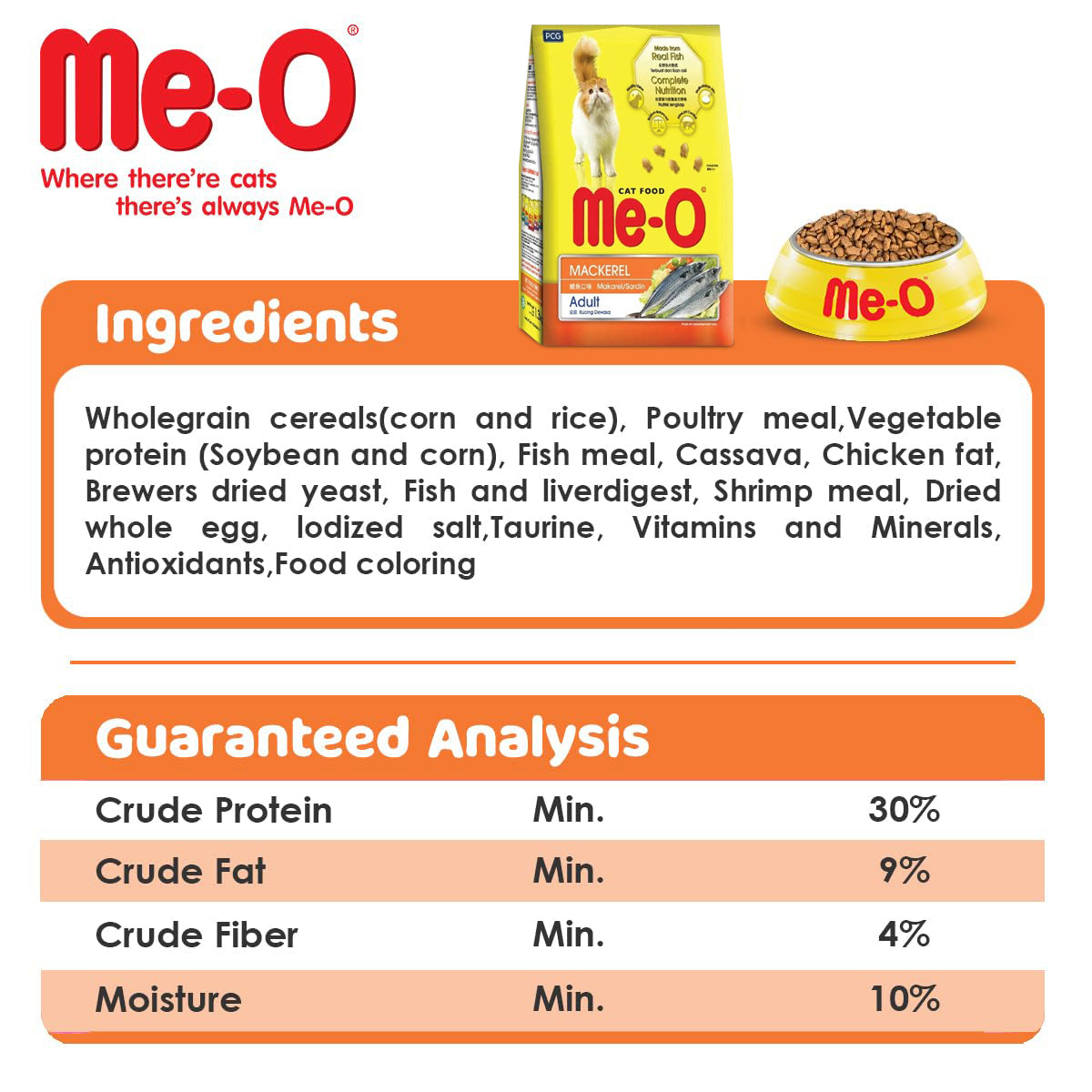 Me-O Mackerel Flavour Adult Dry Cat Food - 20 kg