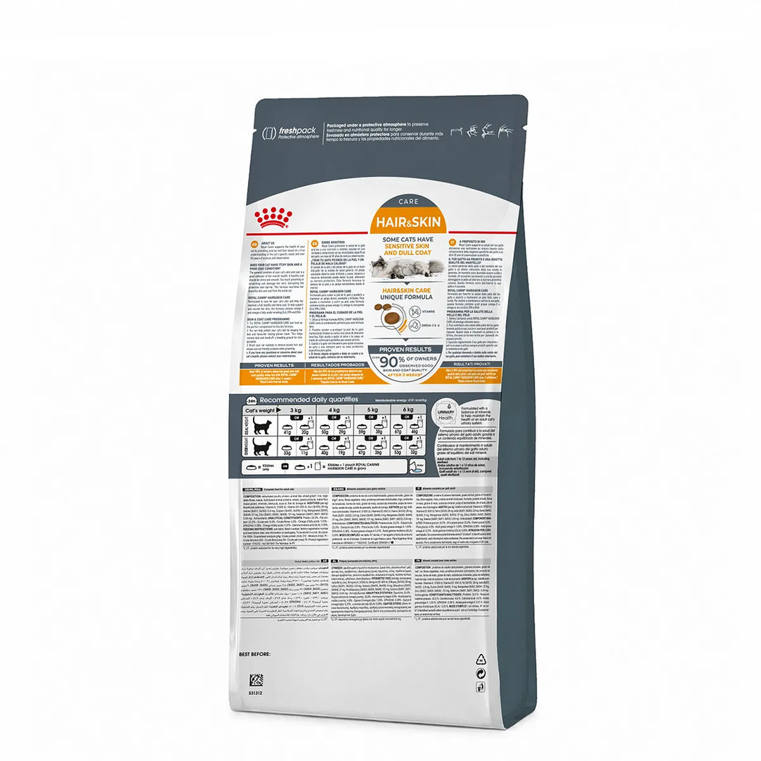 Royal Canin Hair & Skin Care Adult Dry Cat Food bag from Zigly