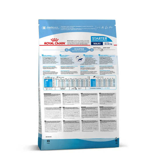 Royal Canin Maxi Starter Mother & Babydog dry dog food packaging available on zigly