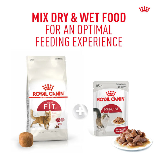Royal Canin Fit 32 dry and Instinctive wet cat food mix available at zigly