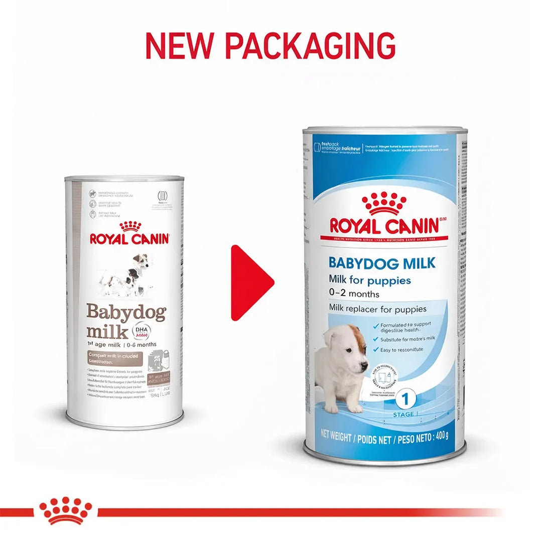 Royal Canin Babydog milk for puppies new packaging update available at zigly