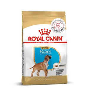 Royal Canin Boxer Puppy dry dog food packaging available at zigly