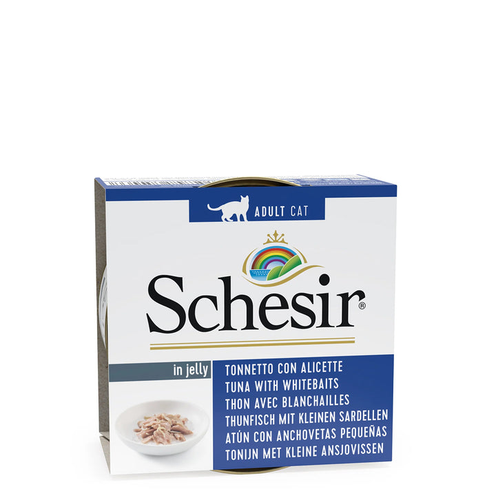 Schesir Tuna In Jelly With Whitebaits Adult Canned Cat Wet Food - 85g