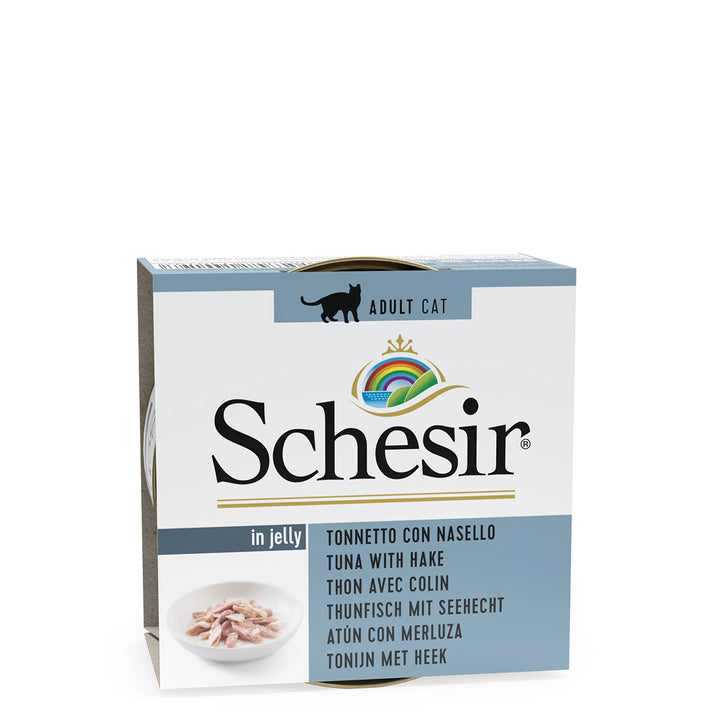 Schesir Tuna Whole Meat With Hake In Jelly Canned Cat Wet Food - 85g