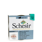 Schesir adult cat food pack of 12 tuna with hake in jelly by zigly