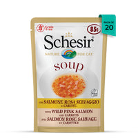 Schesir Pink Salmon & Carrot Soup Pouch Wet Cat Food - All Breed Adult - 85g