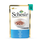 Schesir adult cat food pouch with tuna in jelly, pack of 12, zigly