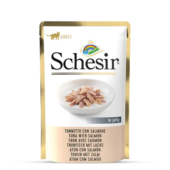 Schesir Tuna in Jelly with Salmon Adult Pouch Cat Wet Food - 85g