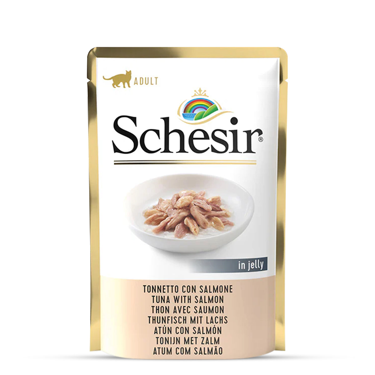 Schesir Tuna in Jelly with Salmon Adult Pouch Cat Wet Food - 85g