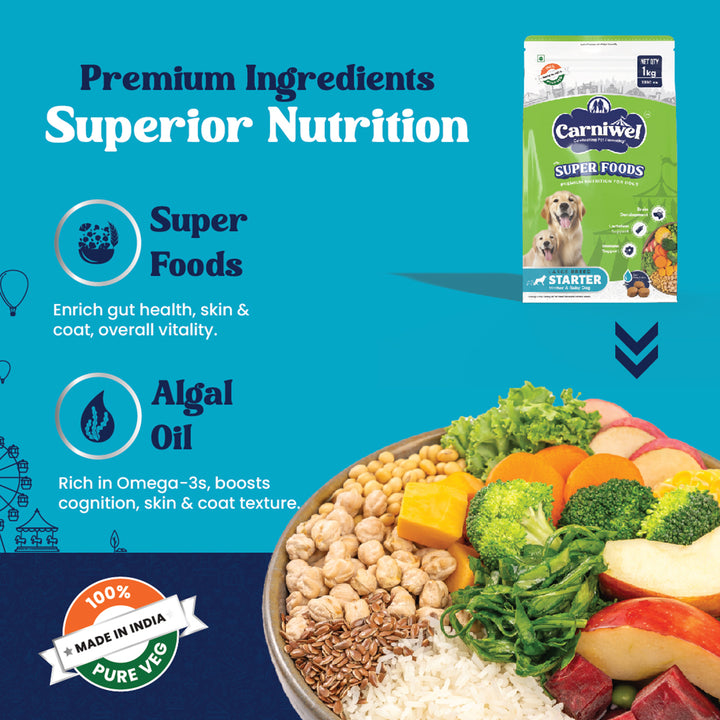 Carniwel Veg with Superfoods Dry Dog Food for Large Breed, Starter