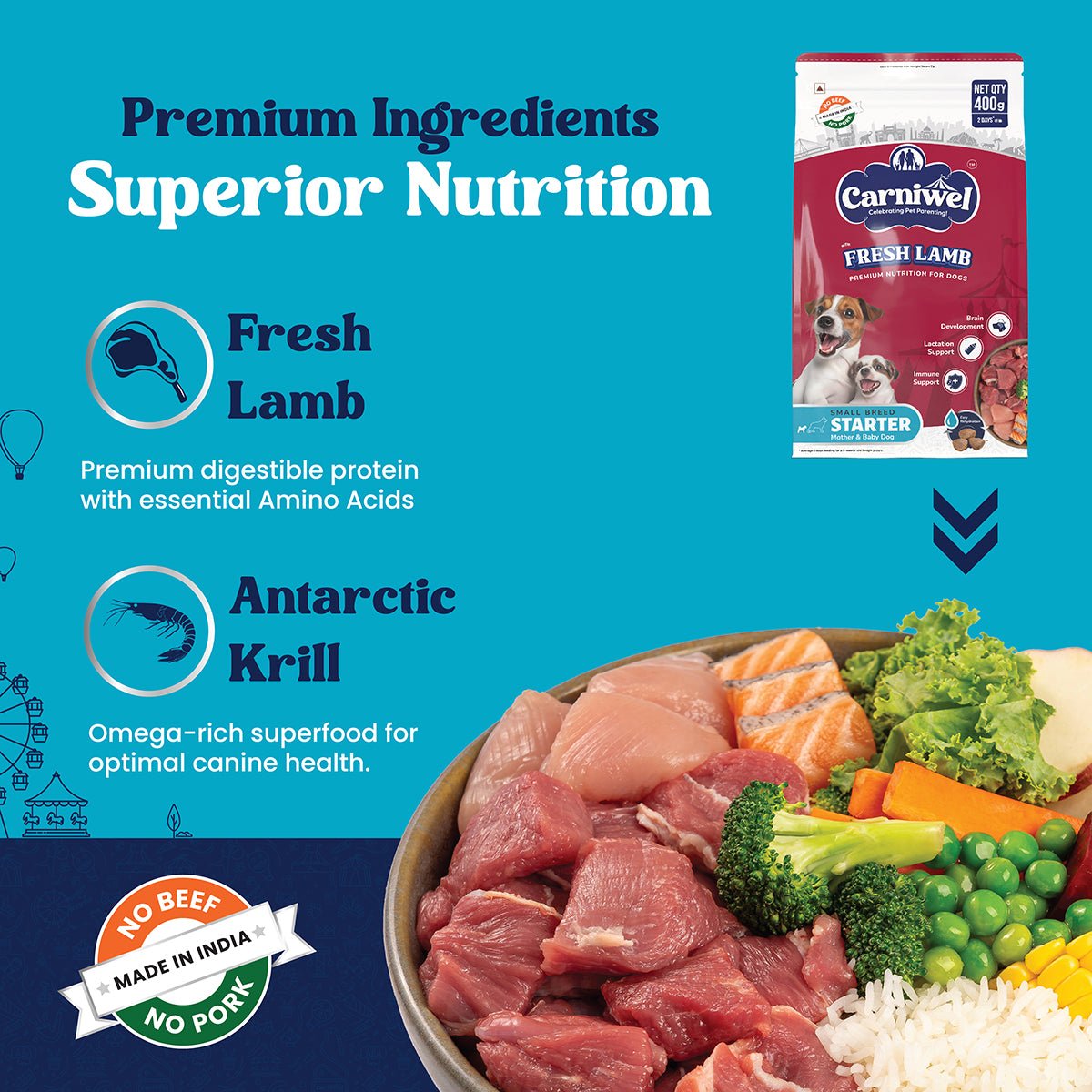 Carniwel Fresh Lamb Dry Dog Food for Small Breed, Starter - Zigly
