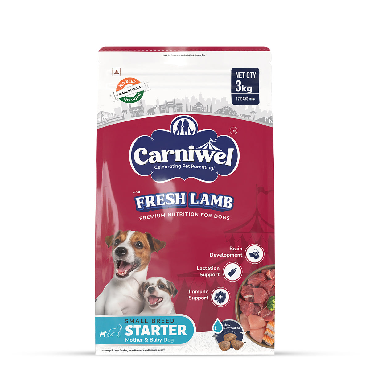 Carniwel Fresh Lamb Dry Dog Food for Small Breed, Starter - Zigly