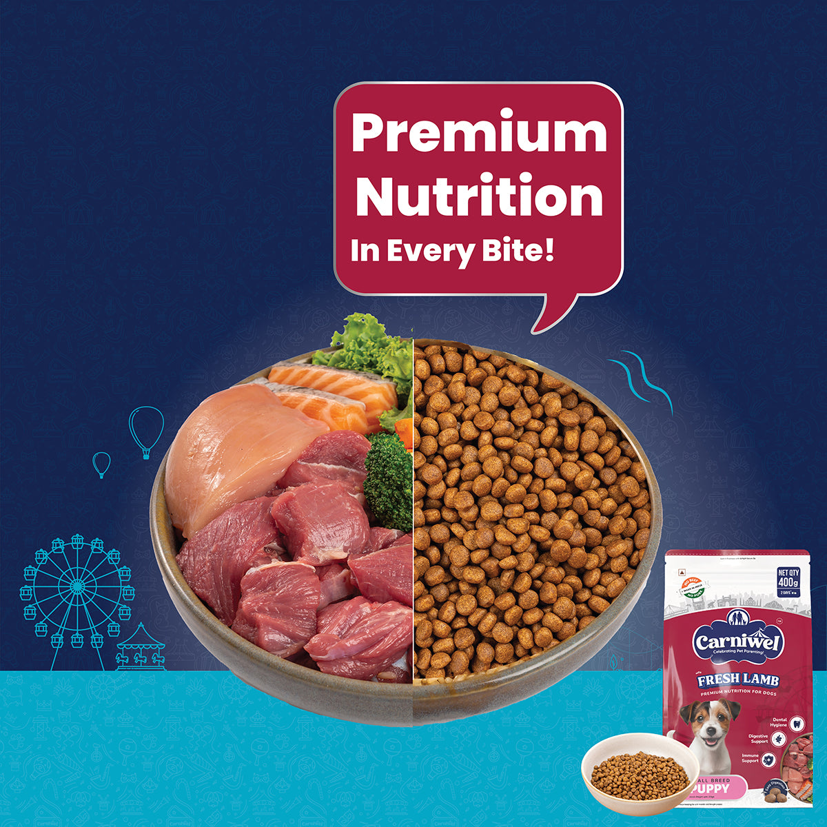 Carniwel Fresh Lamb Dry Dog Food for Small Breed, Puppy