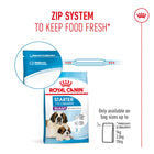 Royal Canin Giant Starter dog food bag featuring zip system for freshness from zigly