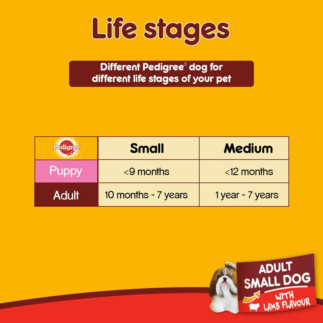 Pedigree Lamb & Veg Adult Dry Dog Food - Small Breed - Zigly