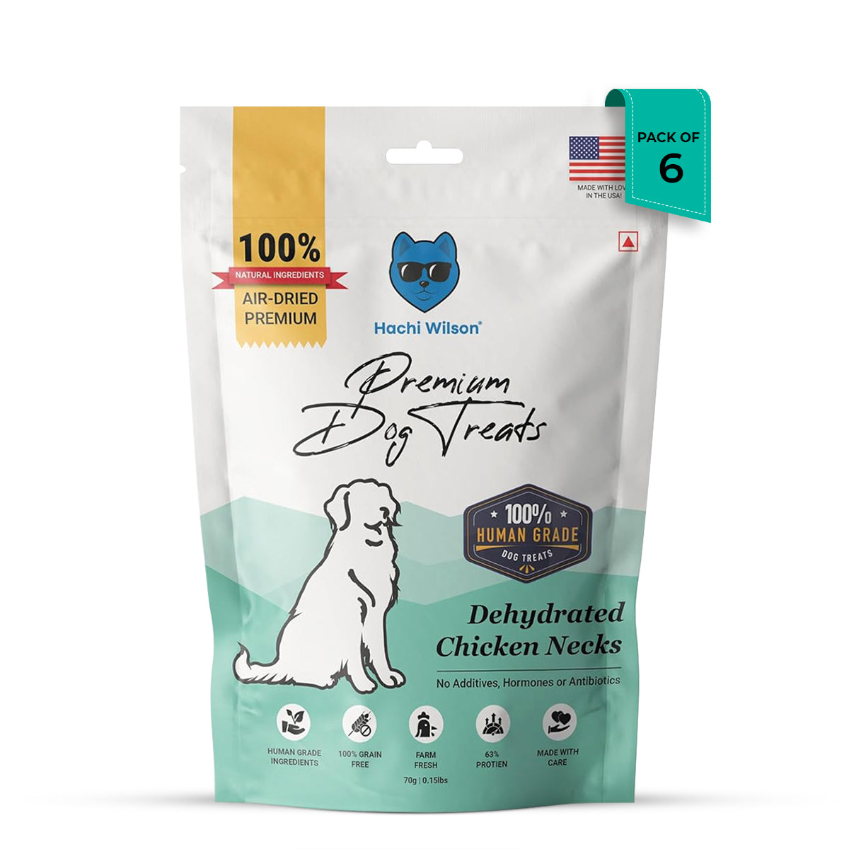 Hachi Wilson Premium Dehydrated Chicken Neck Dog Treat - 70g