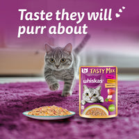 Whiskas Tasty Mix Tuna with Kanikama & Carrot In Gravy Wet Cat Food - All Breed Adult (1+ year) - 70g Pouch
