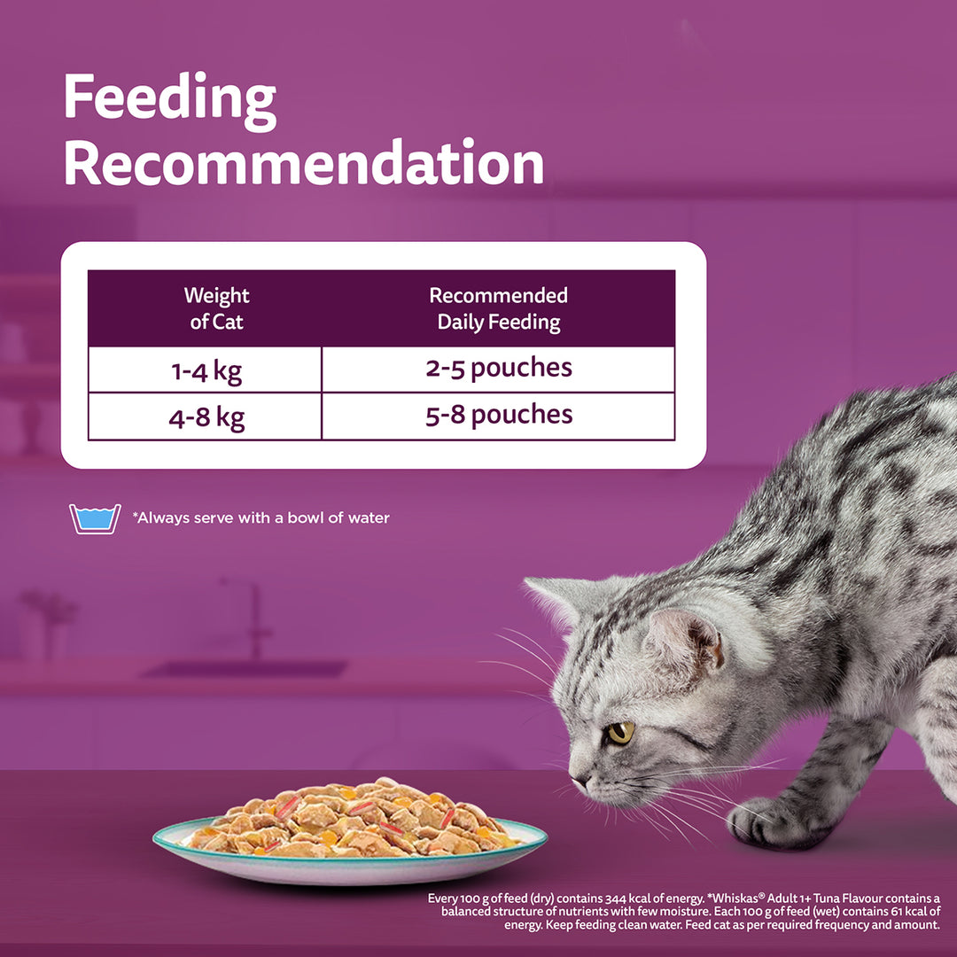 Whiskas Tasty Mix Tuna with Kanikama & Carrot In Gravy Wet Cat Food - All Breed Adult (1+ year) - 70g Pouch