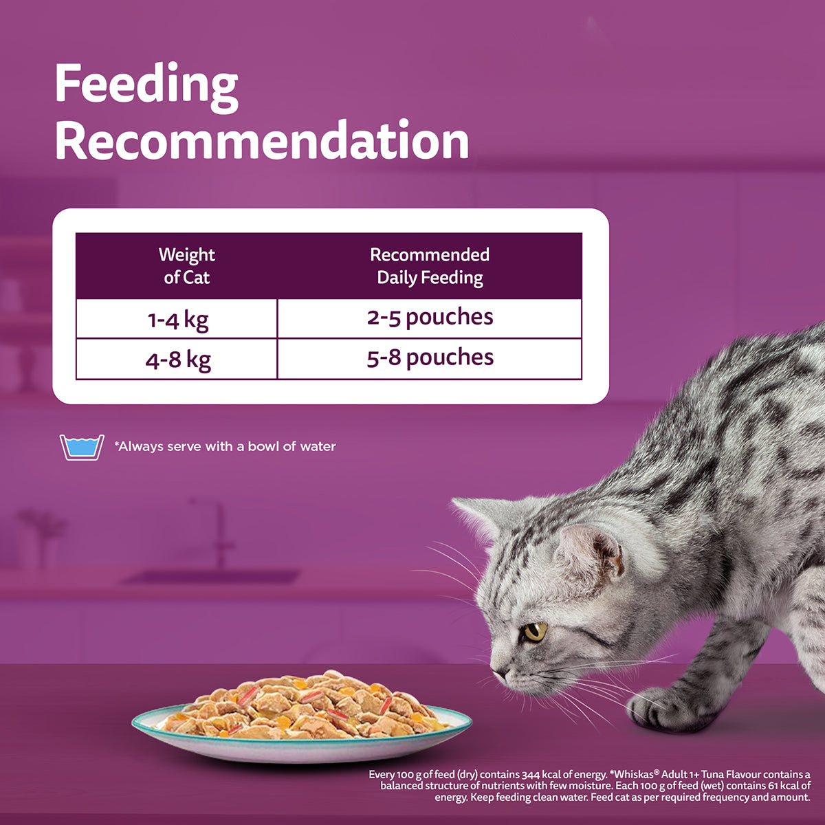 Whiskas Tasty Mix Tuna with Kanikama & Carrot In Gravy Wet Cat Food - All Breed Adult (1+ year) - 70g Pouch