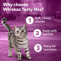 Whiskas Tasty Mix Tuna with Kanikama & Carrot In Gravy Wet Cat Food - All Breed Adult (1+ year) - 70g Pouch