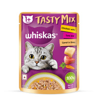 Whiskas Tasty Mix Chicken With Tuna And Carrot In Gravy Wet Cat Food - All Breed Adult (1+ year)