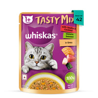 Whiskas Tasty Mix Seafood Cocktail Wakame Seaweed In Gravy Wet Cat Food - All Breed Adult (1+ year)