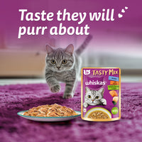 Whiskas Tasty Mix Chicken With Salmon Wakame Seaweed In Gravy Wet Cat Food - All Breed Adult (1+ year)
