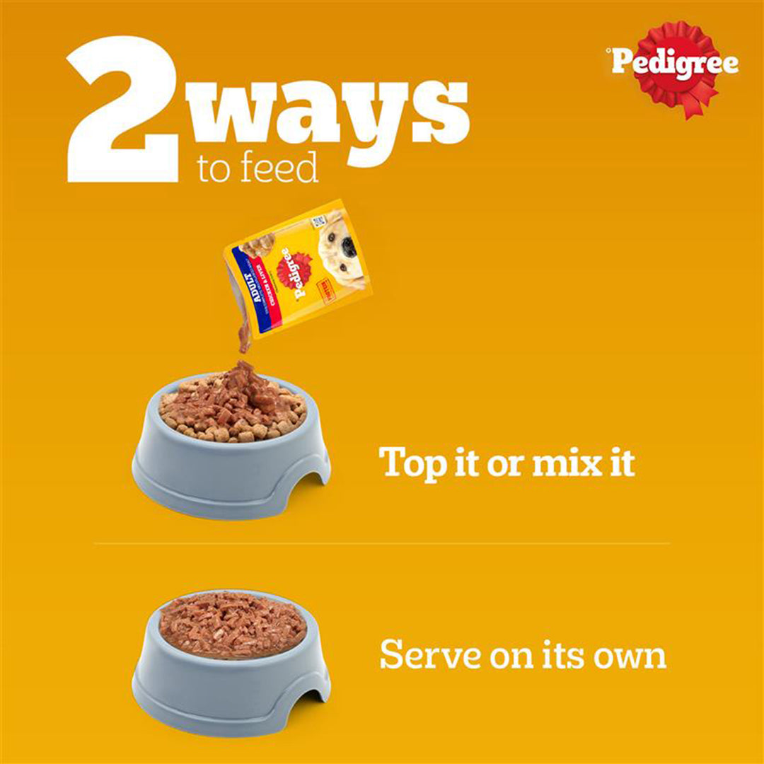 Pedigree Chicken & Liver Chunks in Gravy Wet Dog Food - All Breed Adult