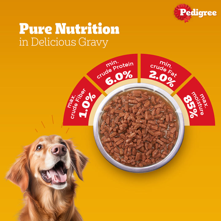 Pedigree Chicken & Liver Chunks in Gravy Wet Dog Food - All Breed Adult
