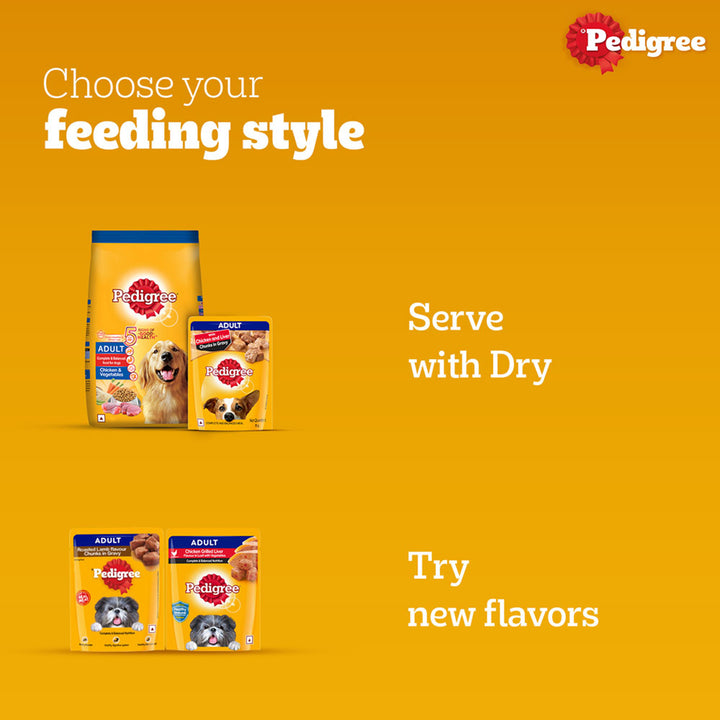 Pedigree Chicken & Liver Chunks in Gravy Wet Dog Food - All Breed Adult