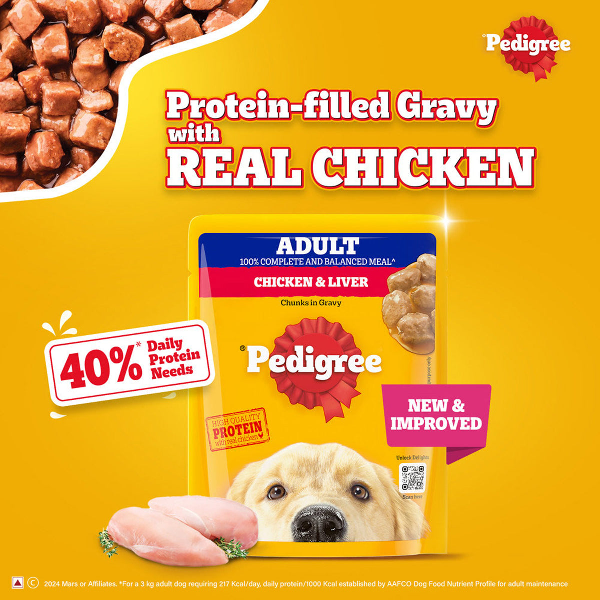 Pedigree Chicken & Liver Chunks in Gravy Wet Dog Food - All Breed Adult